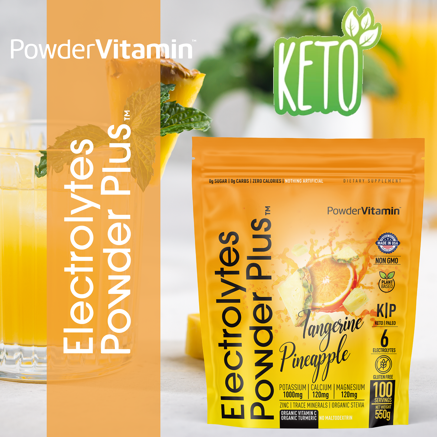 Tangerine Pineapple Electrolytes Powder 100 Servings