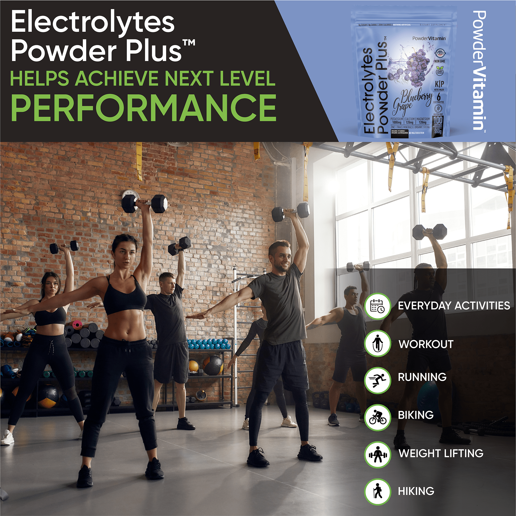 Blueberry Grape Electrolytes Powder Plus™ 100 Servings