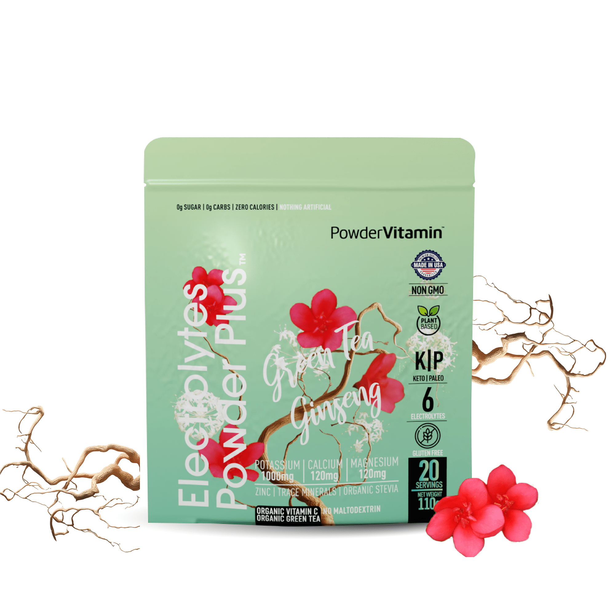 Green Tea Ginseng  Electrolytes Powder Plus™ 20 Servings