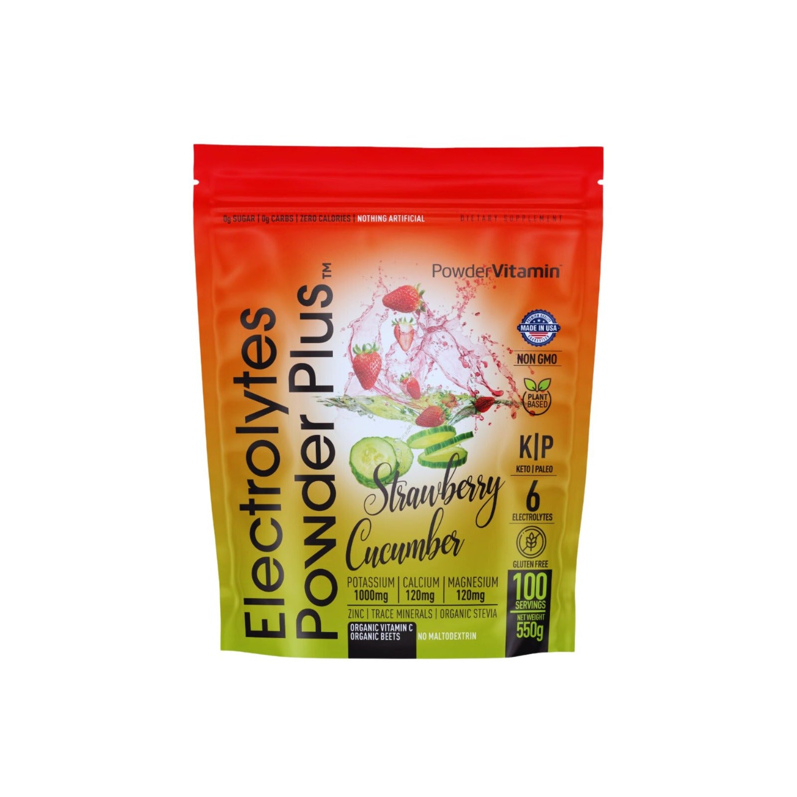 Strawberry Cucumber Electrolytes Powder Plus™ 100 Servings
