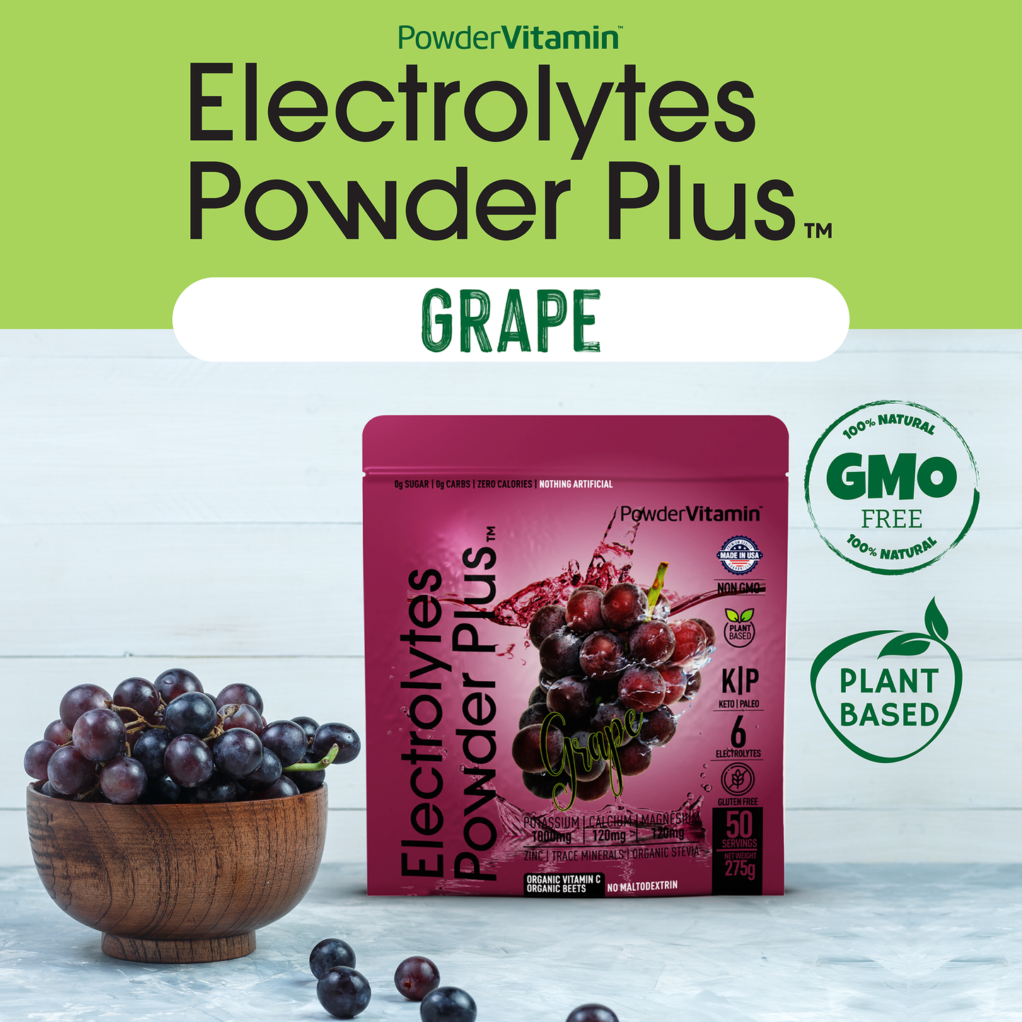 Grape Electrolytes Powder 50 Servings