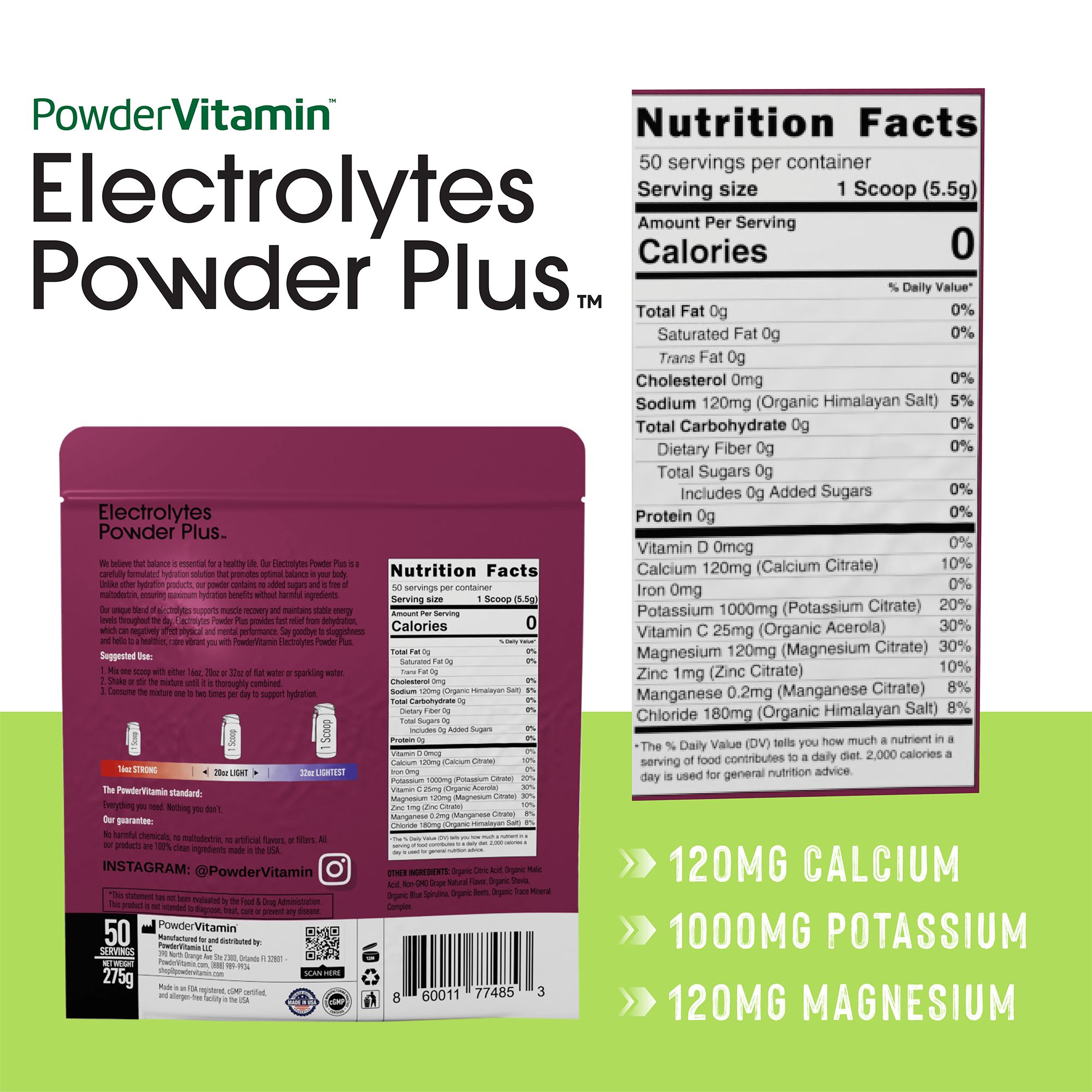 Grape Electrolytes Powder Plus™ 50 Servings
