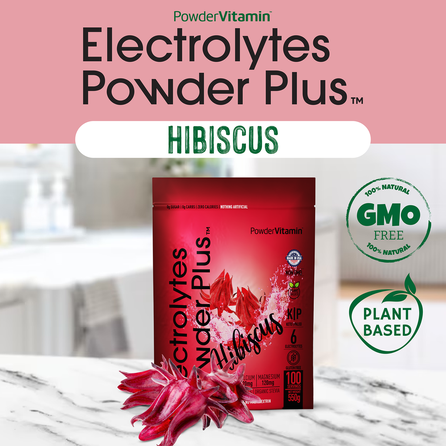 Hibiscus Electrolytes Powder 100 Servings