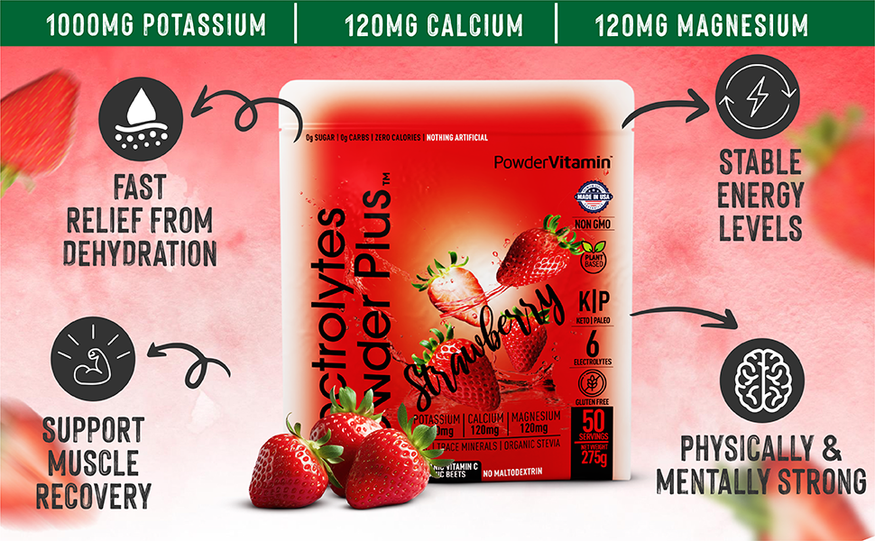 Strawberry Electrolytes Powder 50 Servings