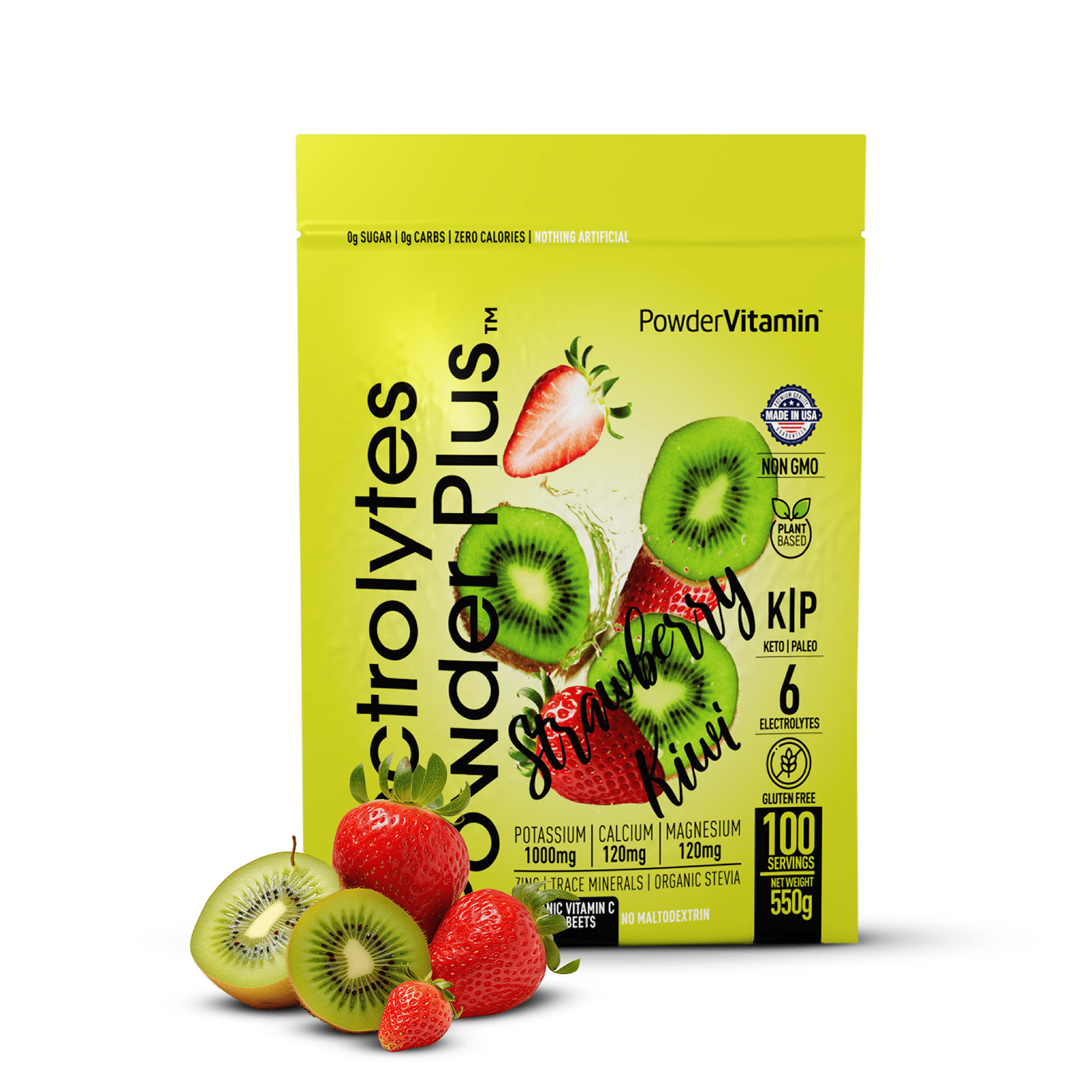 Strawberry Kiwi Electrolytes Powder Plus™ 100 Servings