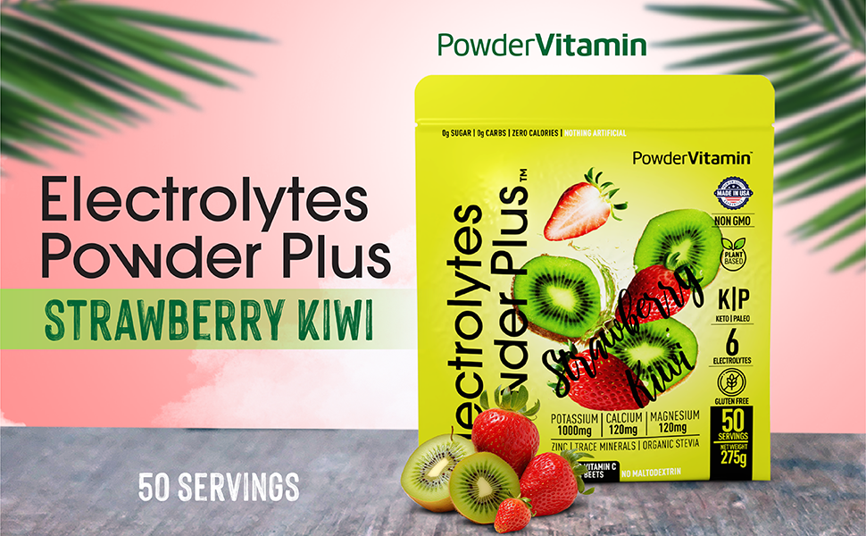 Strawberry Kiwi Electrolytes Powder 50 Servings
