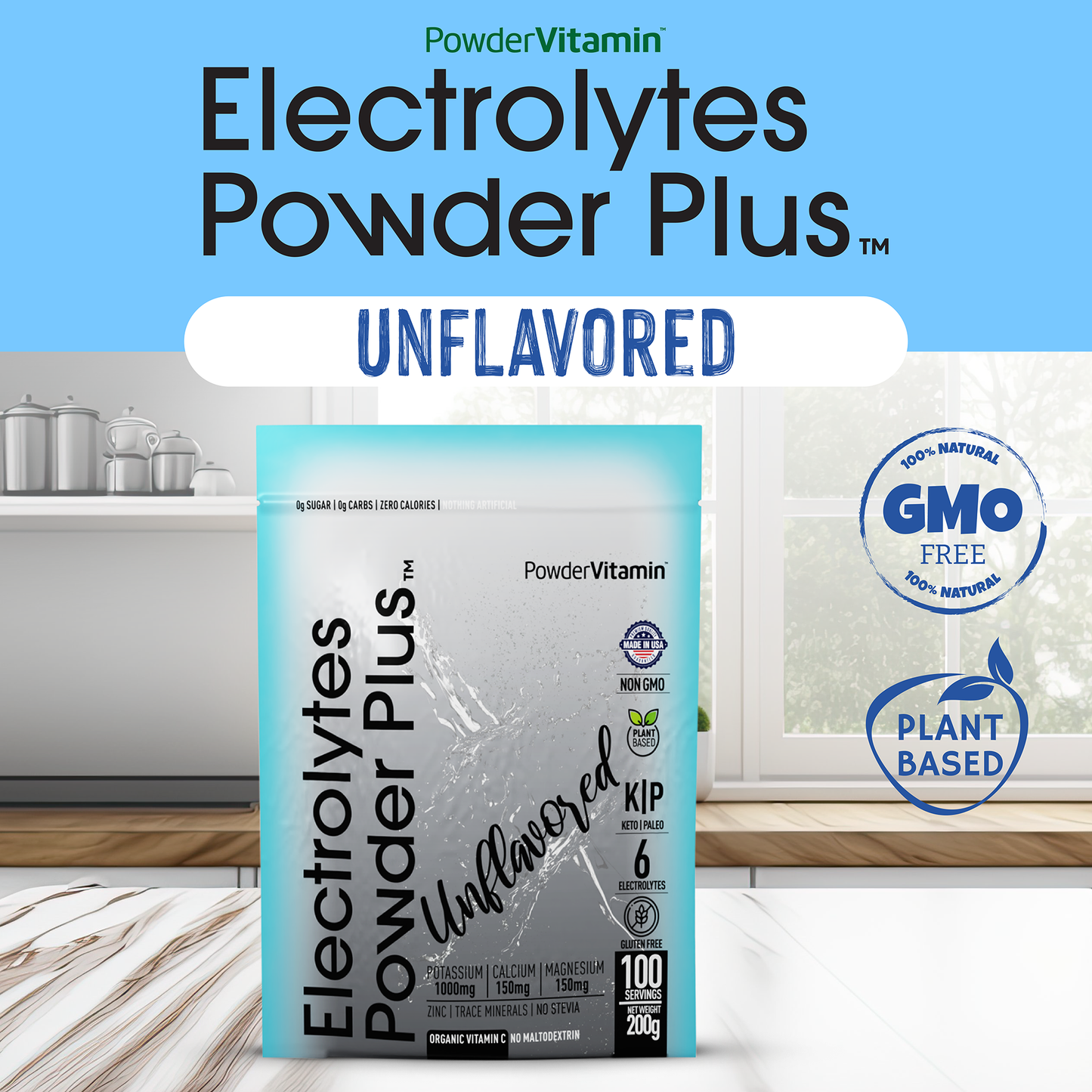 Unflavored Electrolytes Powder 100 Servings