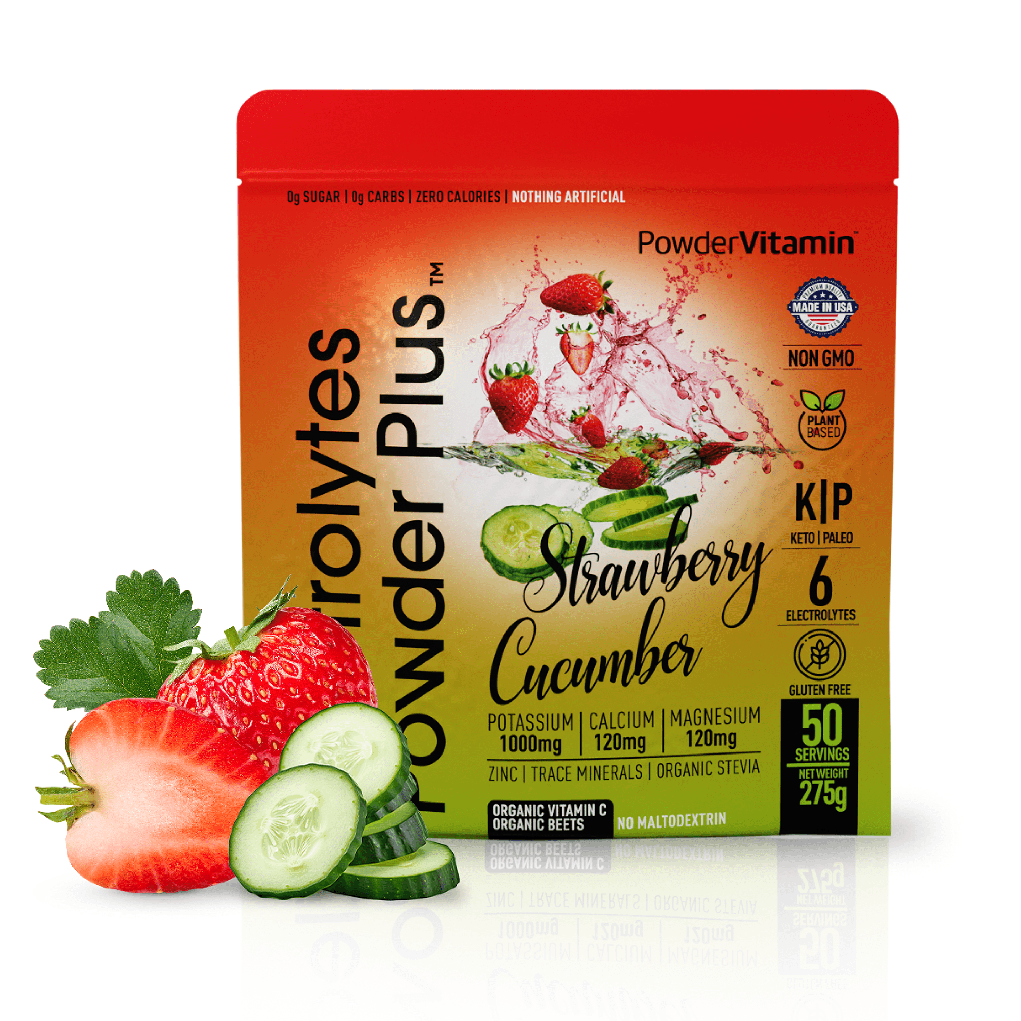 Strawberry Cucumber Electrolytes Powder Plus™ 50 Servings