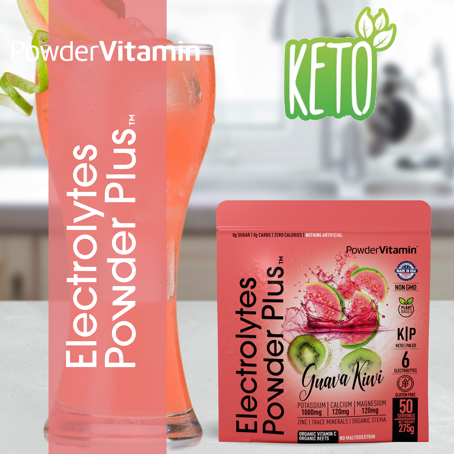 Guava Kiwi Electrolytes Powder 50 Servings