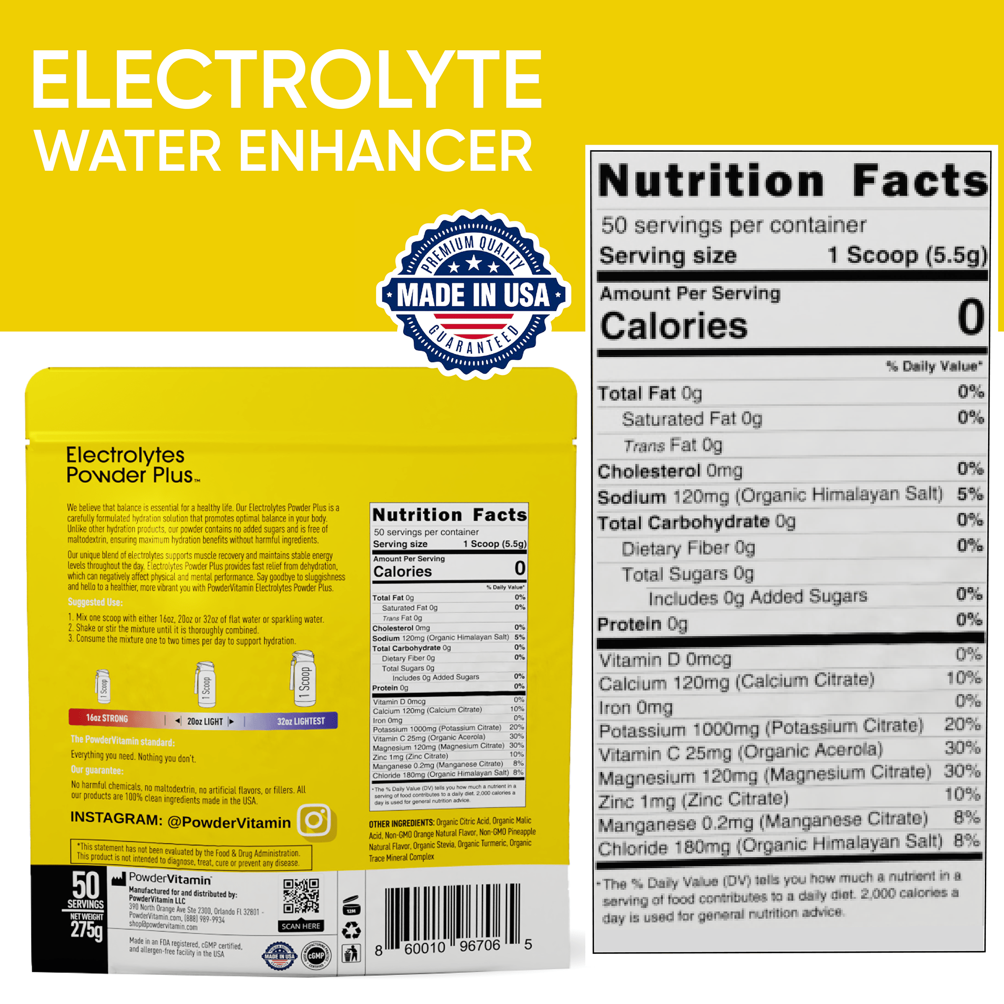 Orange Pineapple Electrolytes Powder Plus™ 50 Servings