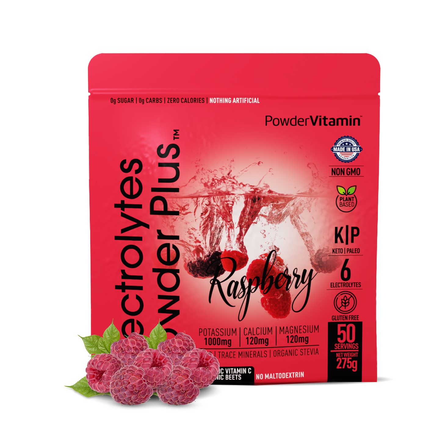 Raspberry Electrolytes Powder 50 Servings