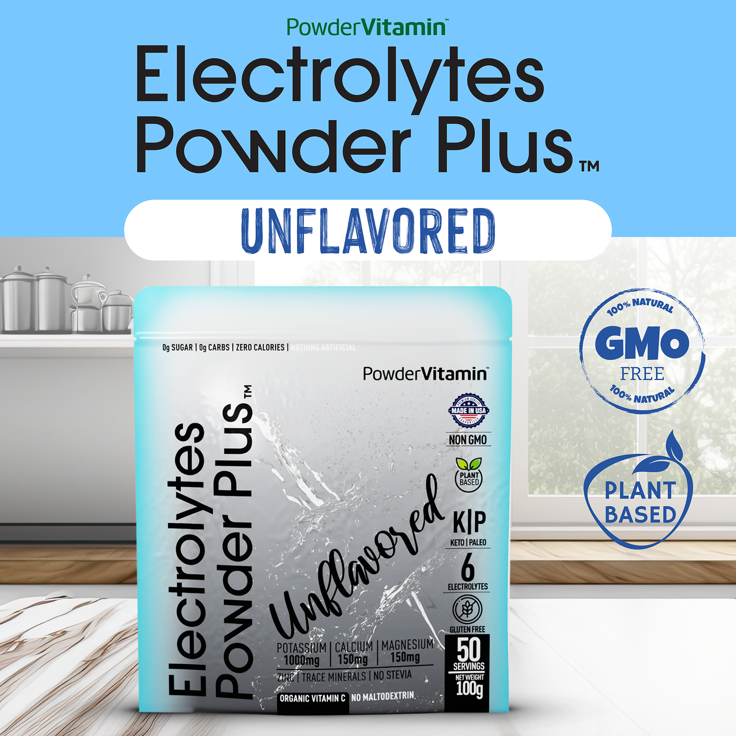 Unflavored Electrolytes Powder 50 Servings