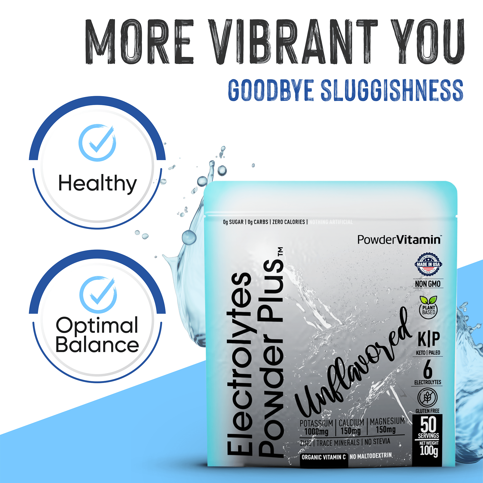 Unflavored Electrolytes Powder Plus™ 50 Servings