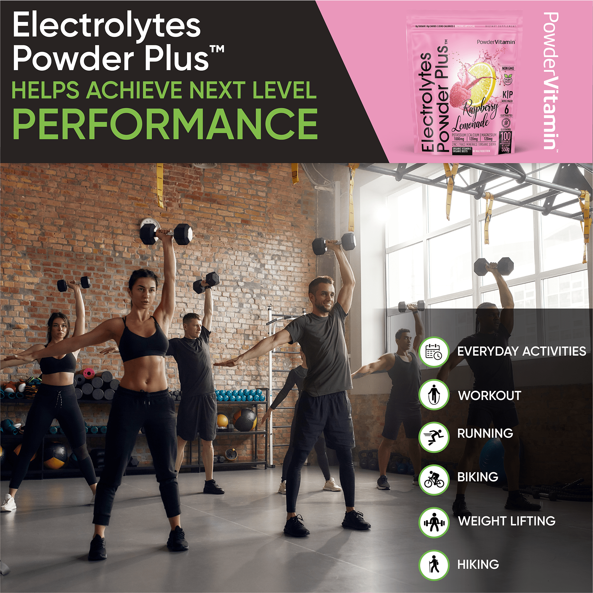 Raspberry Lemonade Electrolytes Powder Plus™ 100 Servings