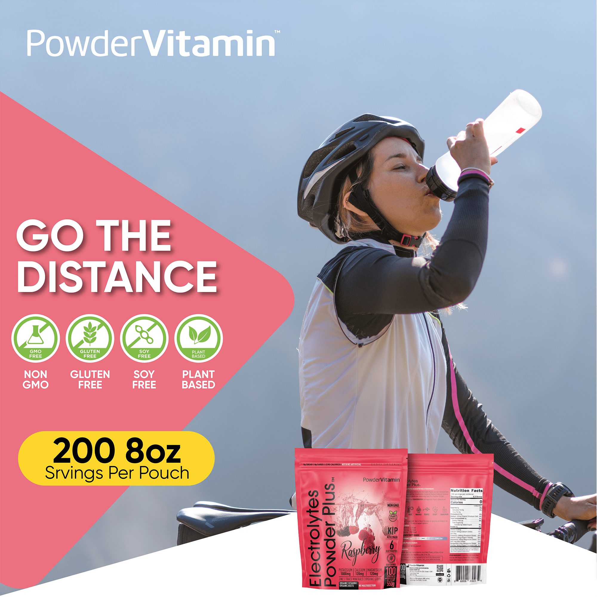 Raspberry Electrolytes Powder Plus™ 100 Servings