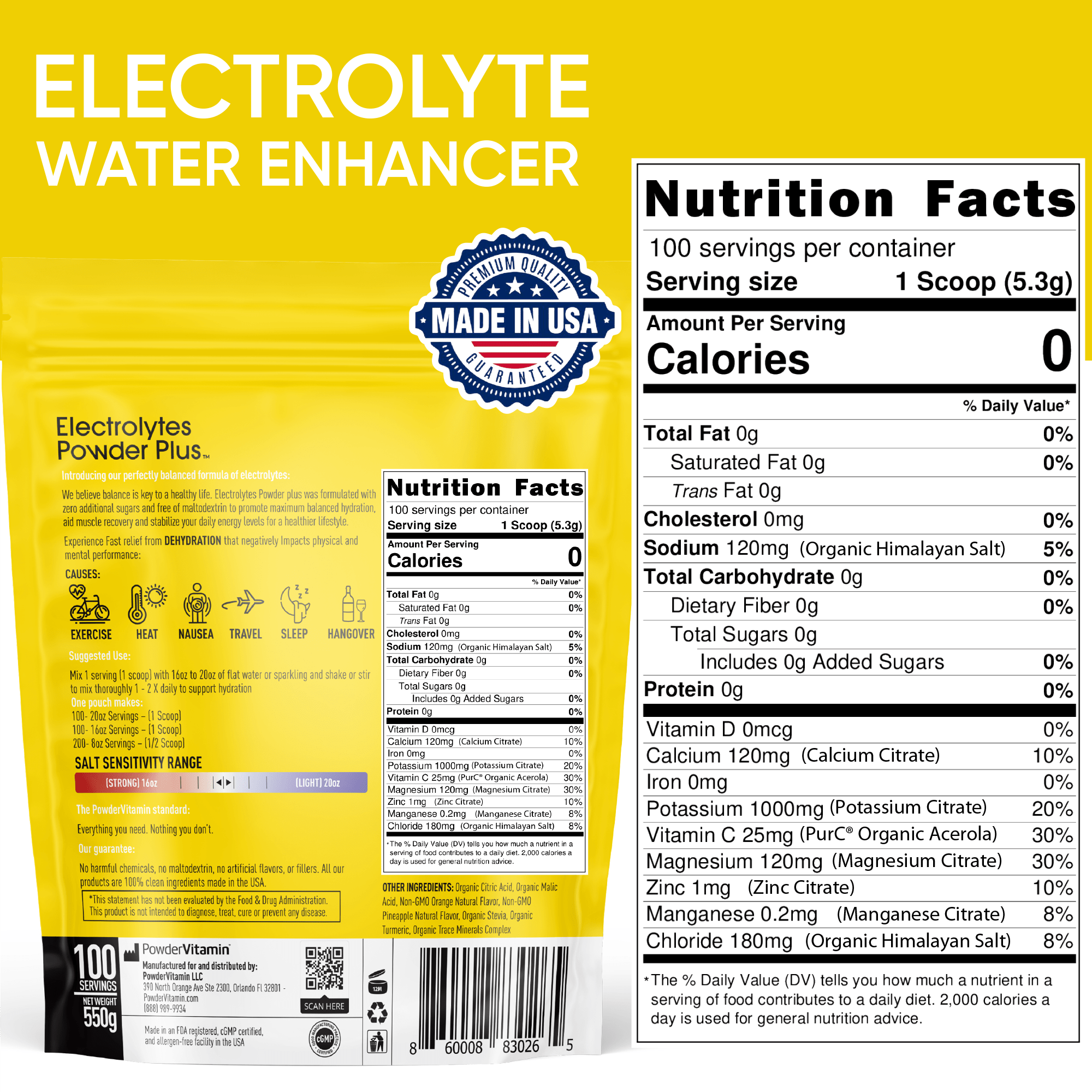 Orange Pineapple Electrolytes Powder Plus™ 100 Servings